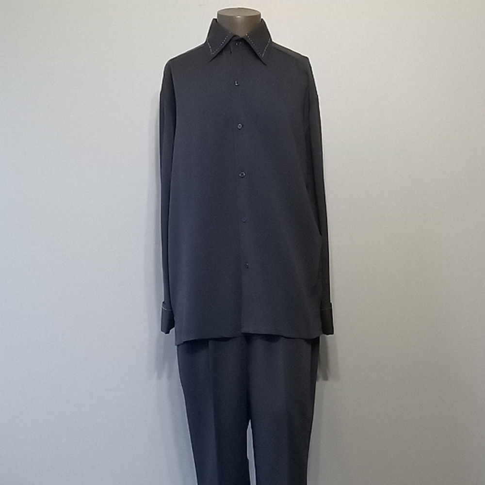 Super-Fly 2pc Saturn Blue with Sky Blue pinning pants set by Creme De Silk